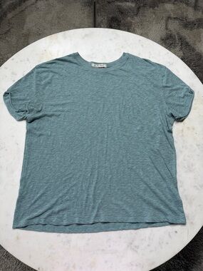 We The Free Relaxed Crewneck Tee in Heather Teal Blue-Green